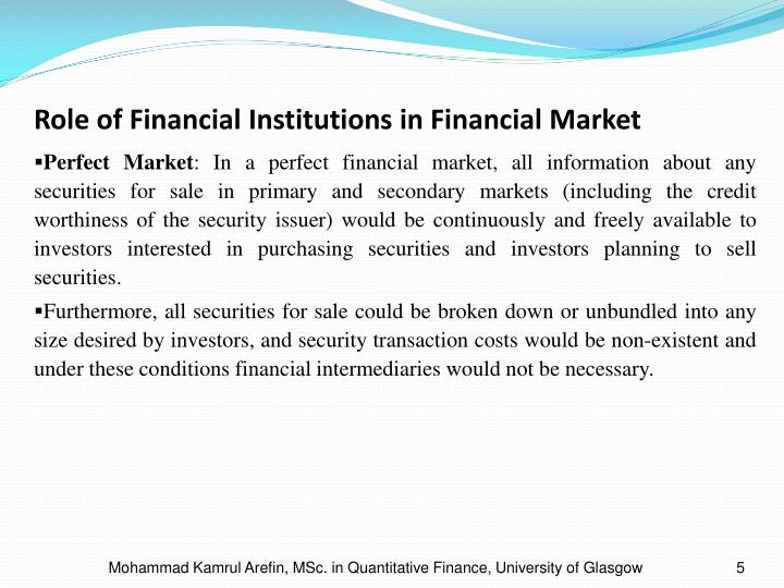 Role of development financial institutions